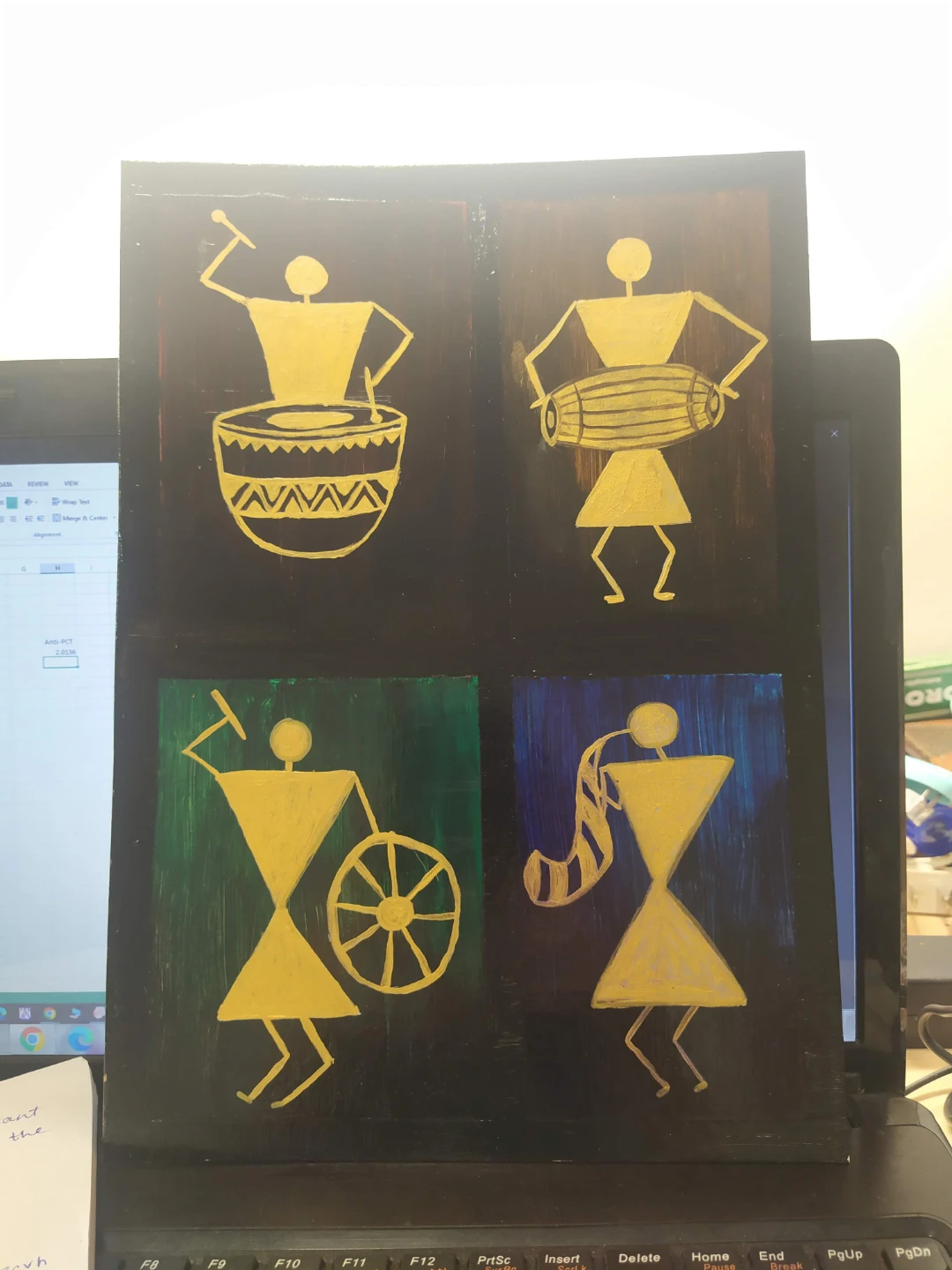 Wall Art Painting - Folk Figures with Musical Instruments
