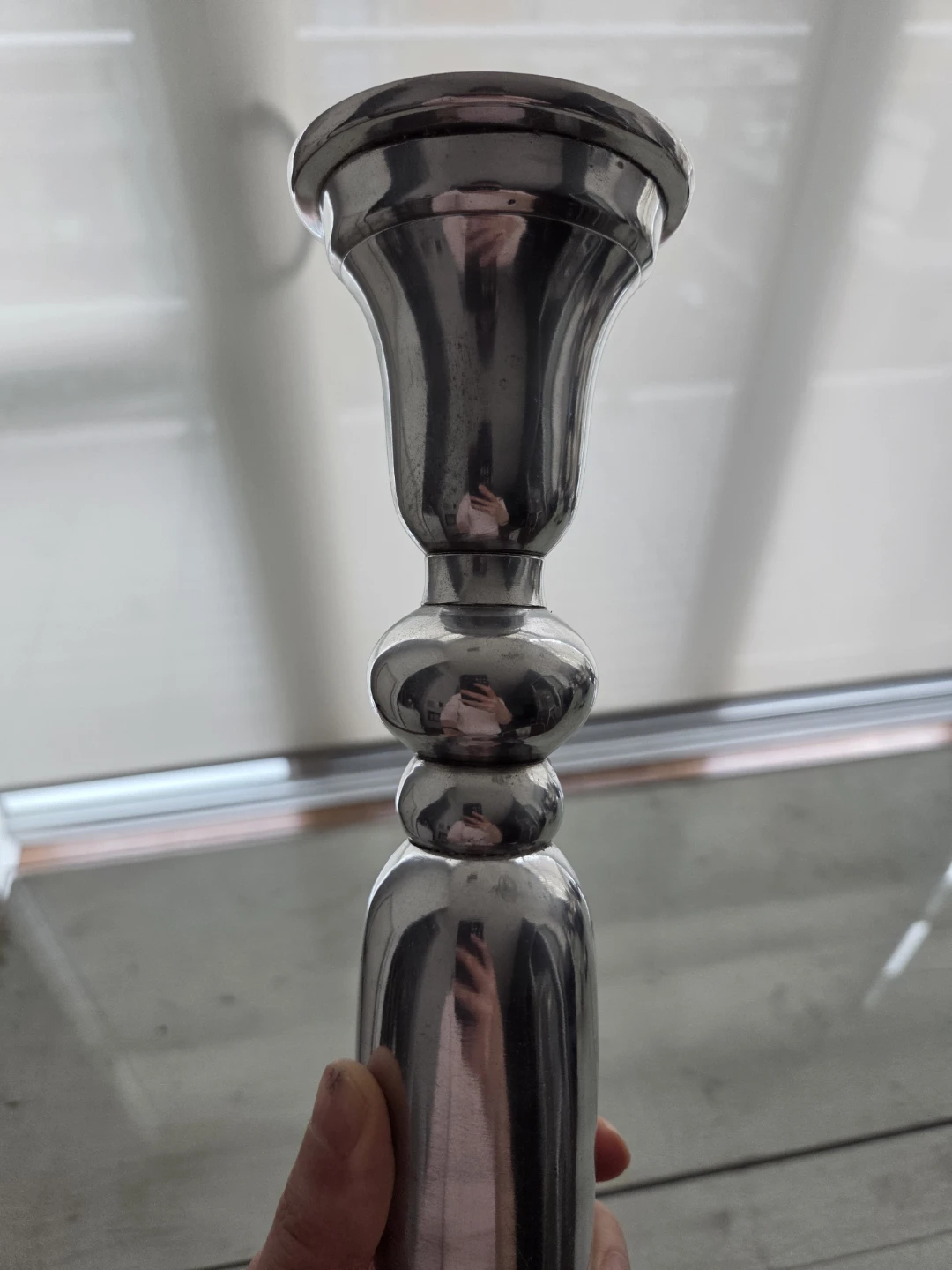 Silver Tone Candlestick Holder - photo 2
