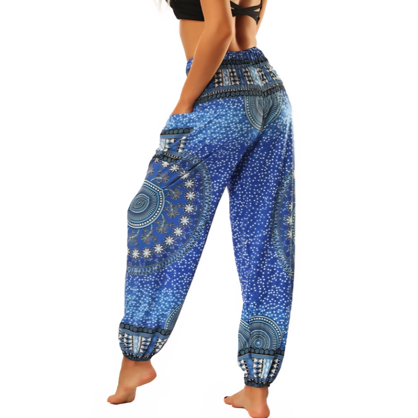 BRAND NEW Harem Pants, High Waist Yoga Boho Trousers w/ Pockets - photo 4