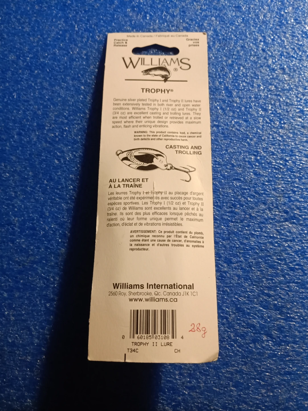 Williams Trophy II Lure - Genuine Gold, Pearl or Silver Plate - photo 2