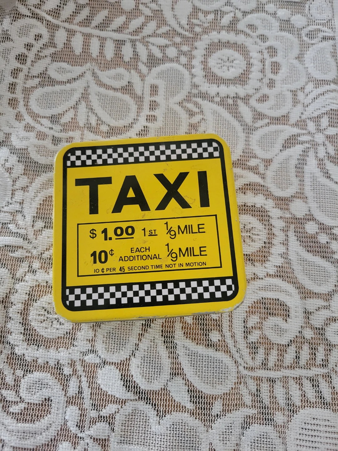 Vintage Taxi Fare Bernard Carant Collectible Tin