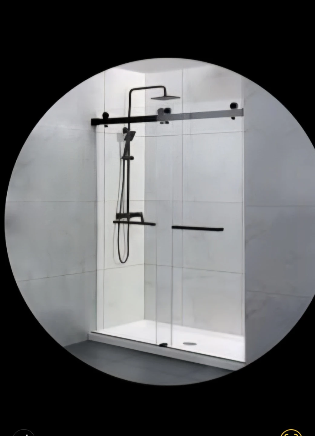 Black Framed Sliding Shower Door