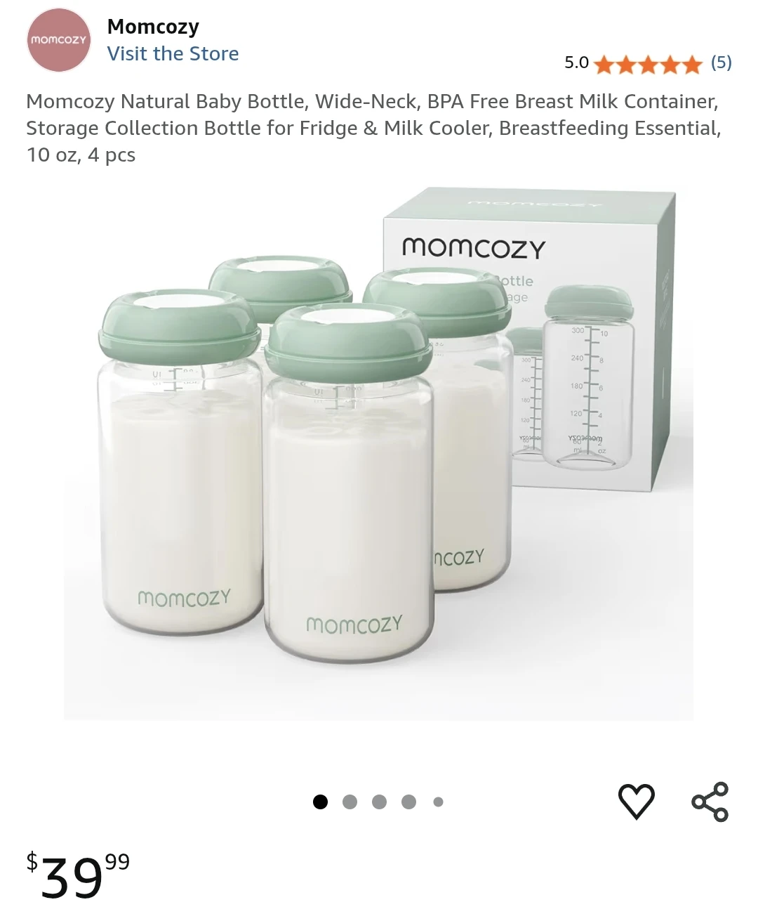 Momcozy Milk Storage Bottles - 4 Pack - photo 3