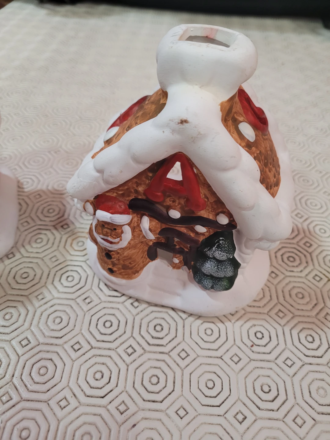 Christmas Ceramic Figurines (Gingerbread Man, Snowman, 2 Houses) - photo 2