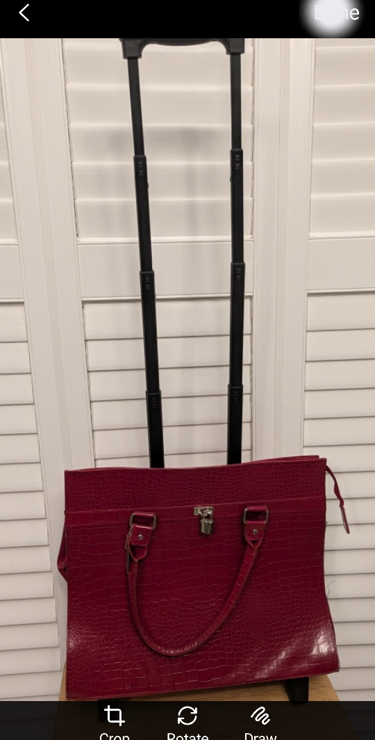 Red Rolling Laptop Bag with Telescopic Handle - photo 3