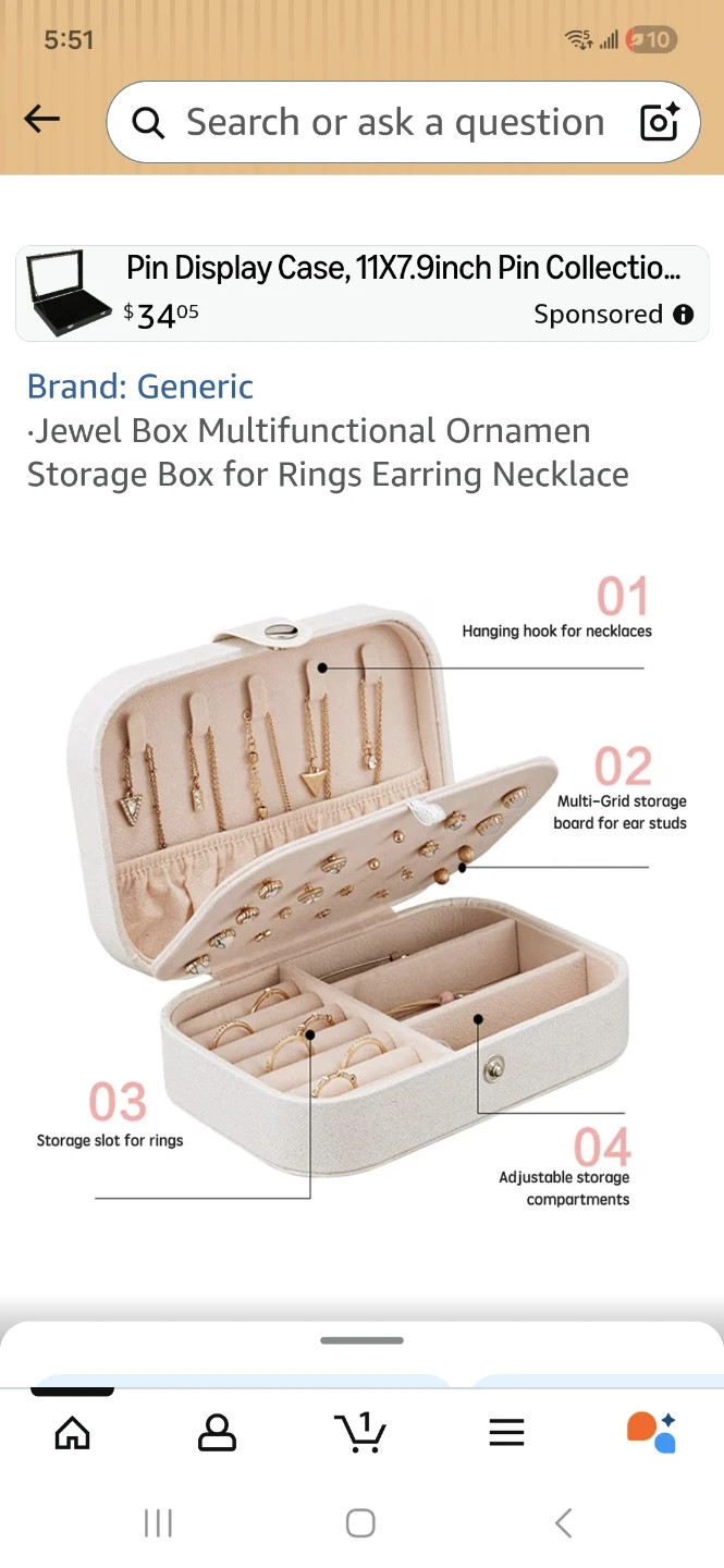 Pink Multifunctional Jewelry Organizer Box - photo 5