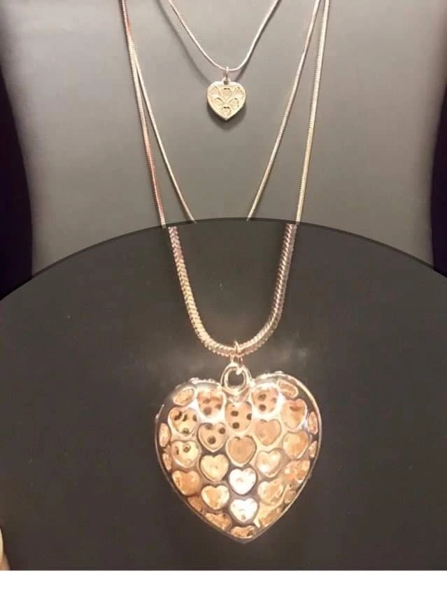 🏆 Rose Gold Tone Layered Heart Necklace Set - photo 2