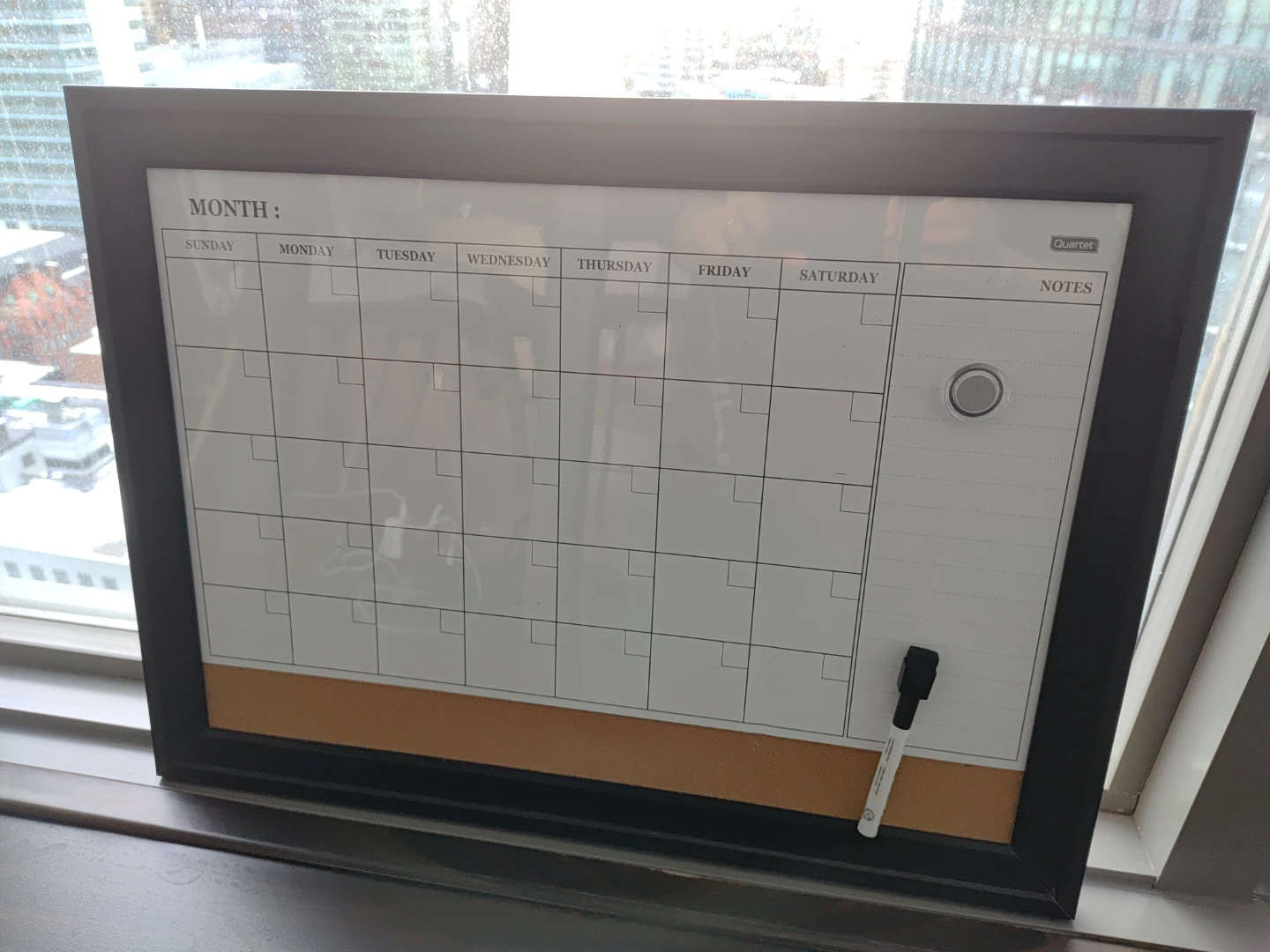Quartet plastic frame Dry-Erase Board Calendar  with Cork Strip