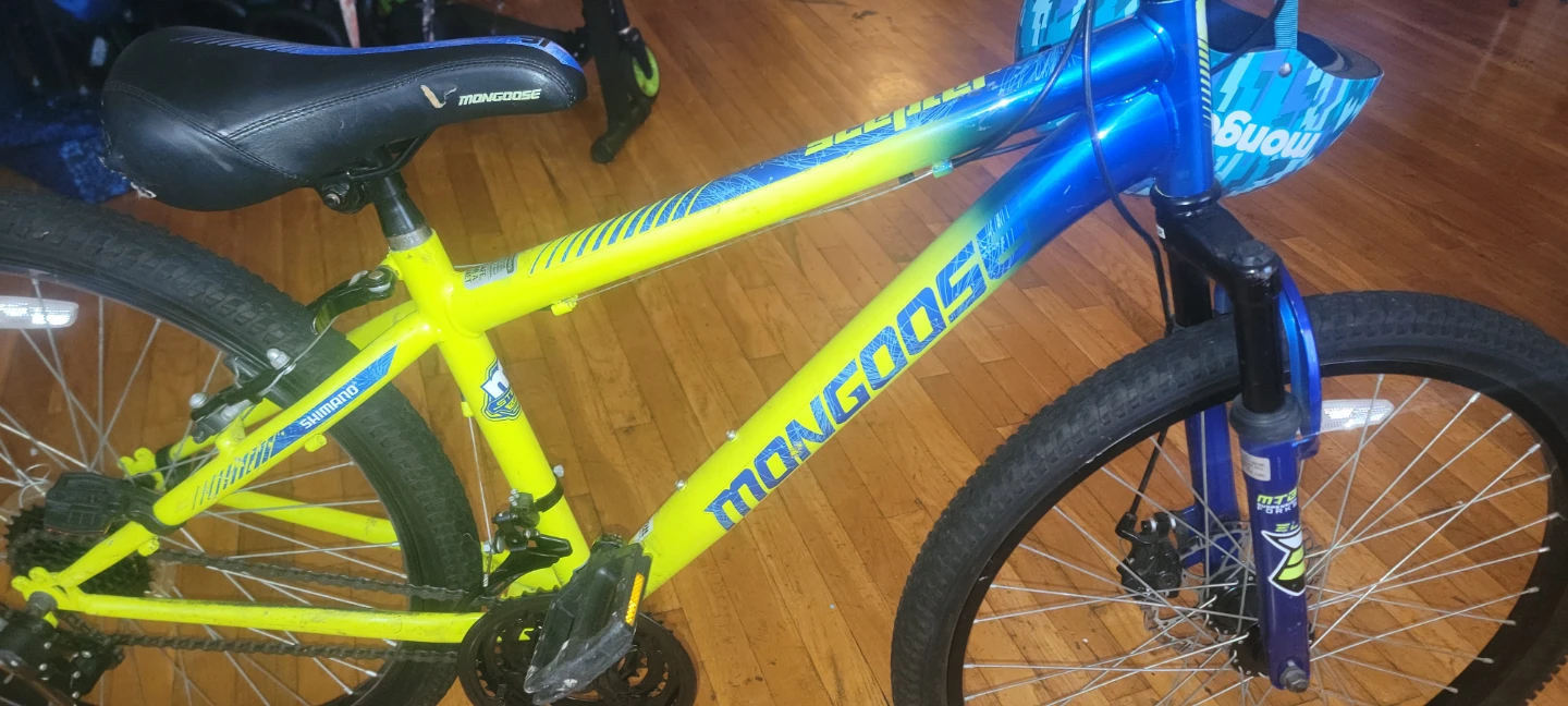 Mongoose Kids Bicycle with Helmet - Yellow/Blue - photo 3