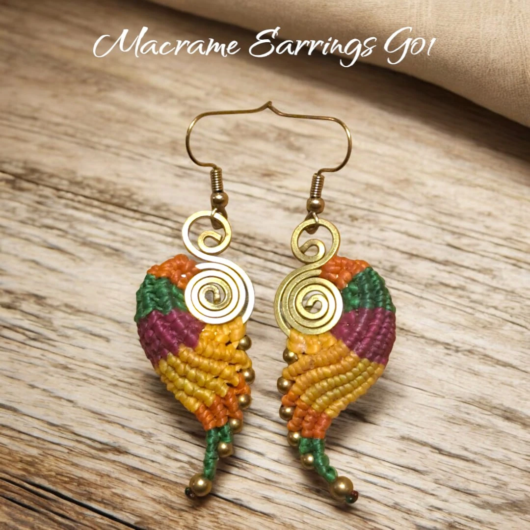 Handmade Macrame Earrings G01🏆