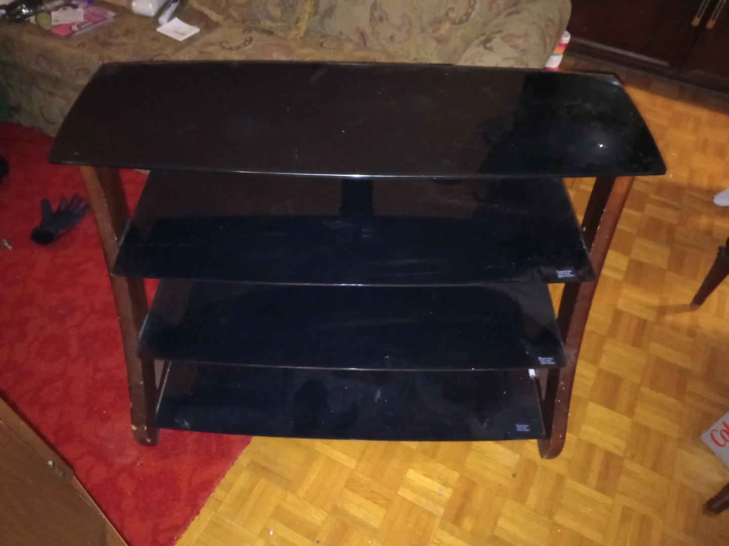Black 4-Tier Media Stand