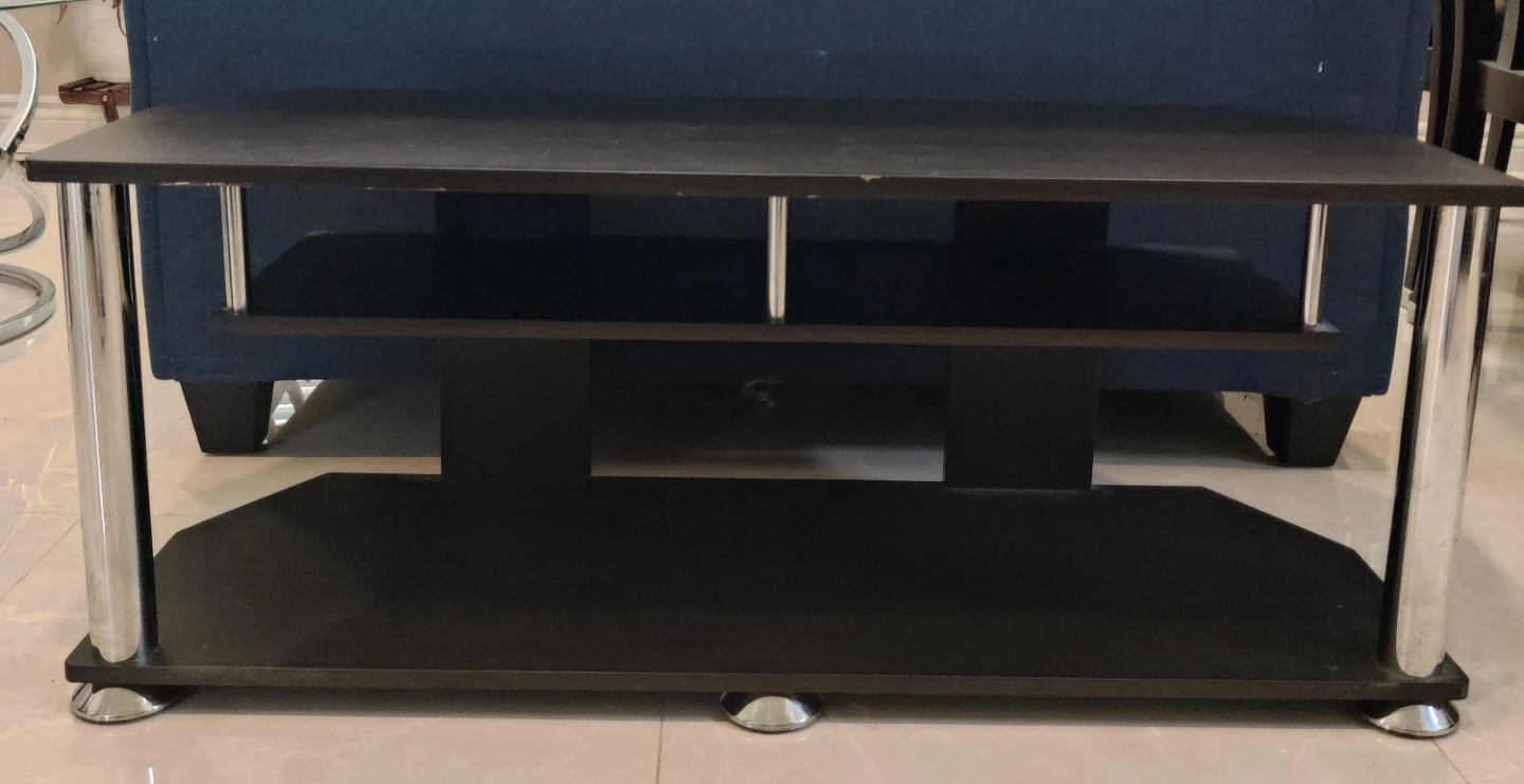 Black TV Stand with Shelves