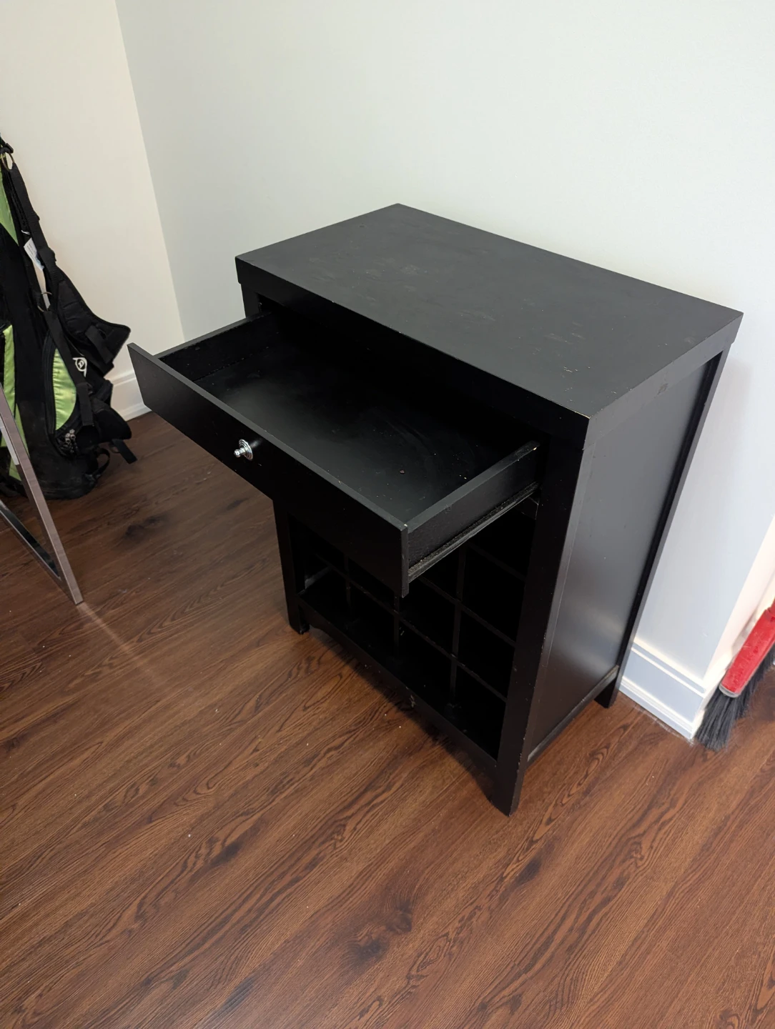 Black 16-Bottle Wine Rack with Drawer - photo 3