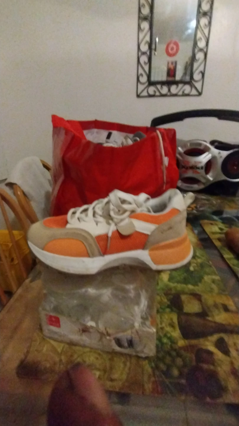 Casual Orange and Cream Sneakers