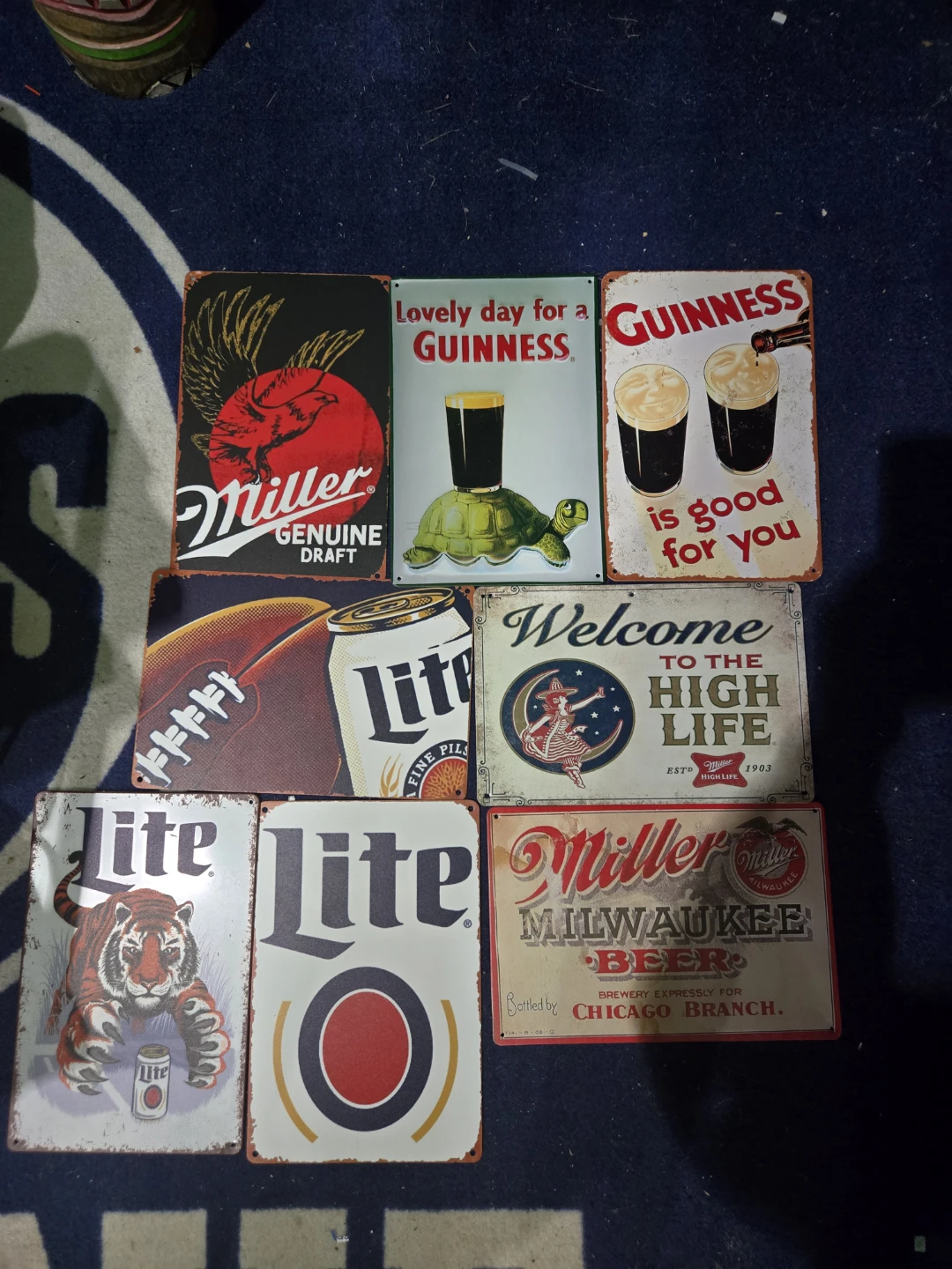 Collection of Vintage Metal Signs - Auto & Beverage Brands