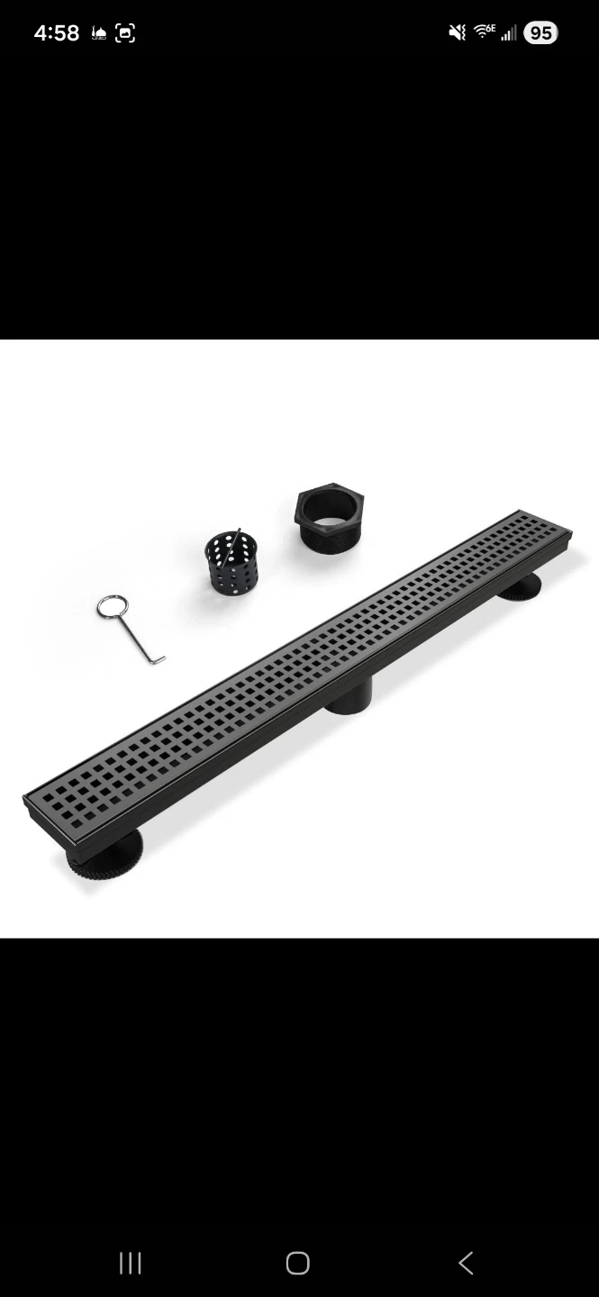 SaniteModar Linear Shower Drain, Matte Black Shower Drain - photo 5