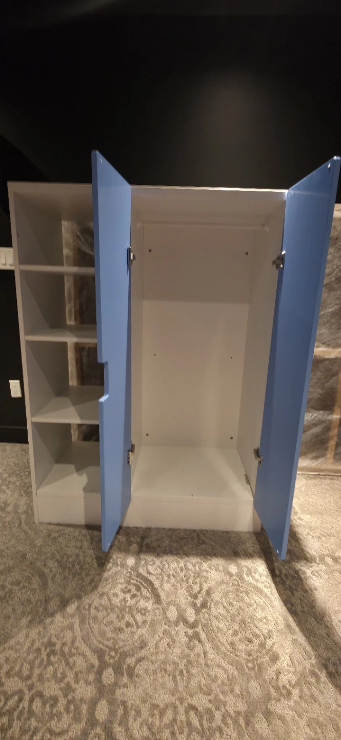 White and Blue Wardrobe with Shelves - photo 2