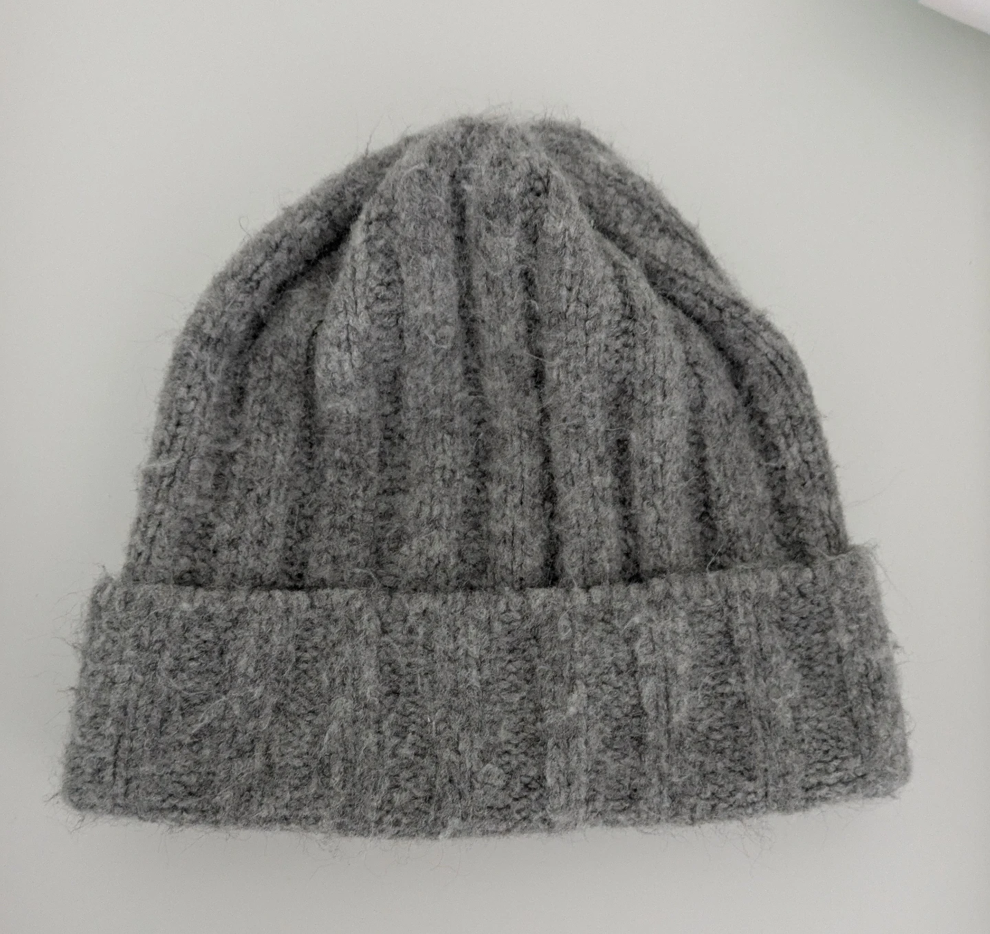 NEXT Grey Ribbed Knit Beanie Hat