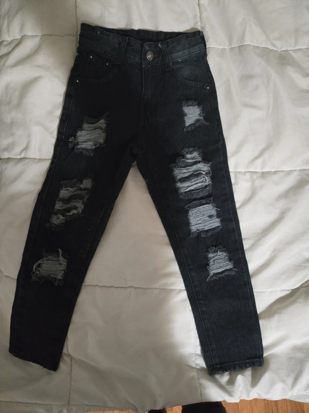 Black Ripped Denim Jeans