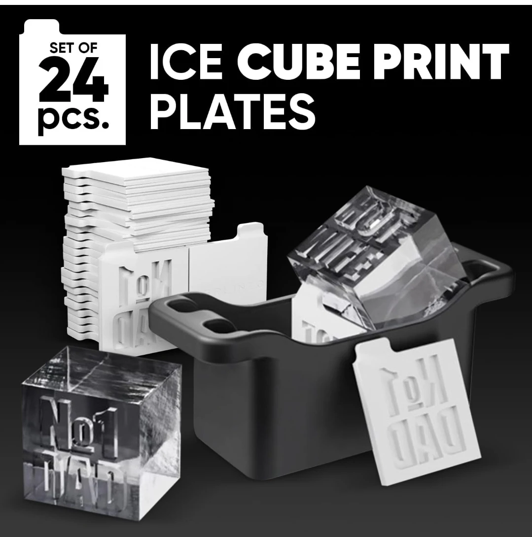 BERLINZO Set of 24 Ice Cube Print Plates