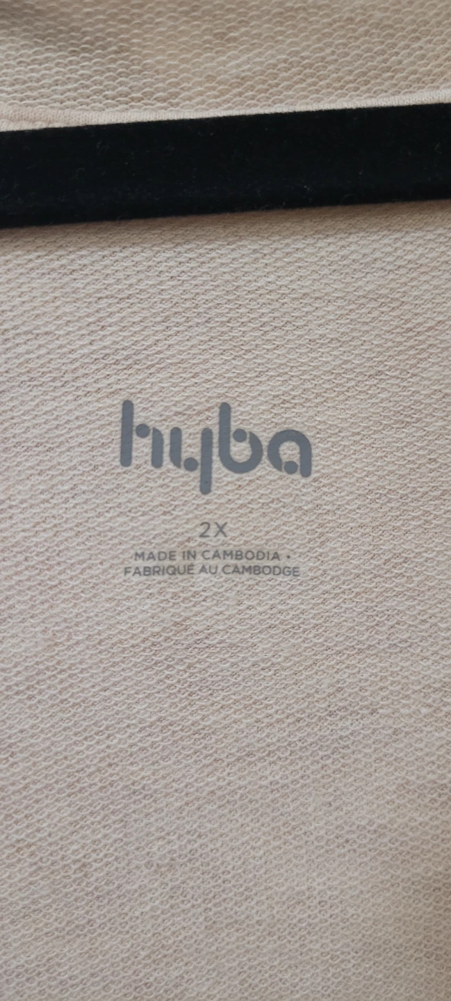 Hyba Women's Beige Cross-Front Hoodie Sweatshirt Size 2X 🏆 - photo 2