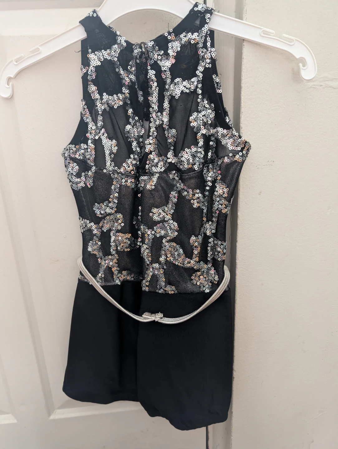 Child's Black Sequin Dance Leotard with Flower Detail - photo 3