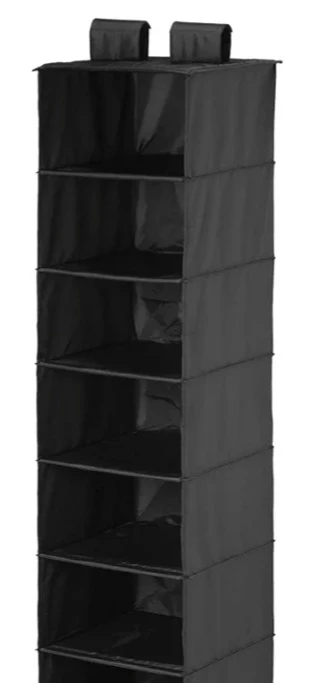 Black Hanging Closet Organizer - 6 Shelves