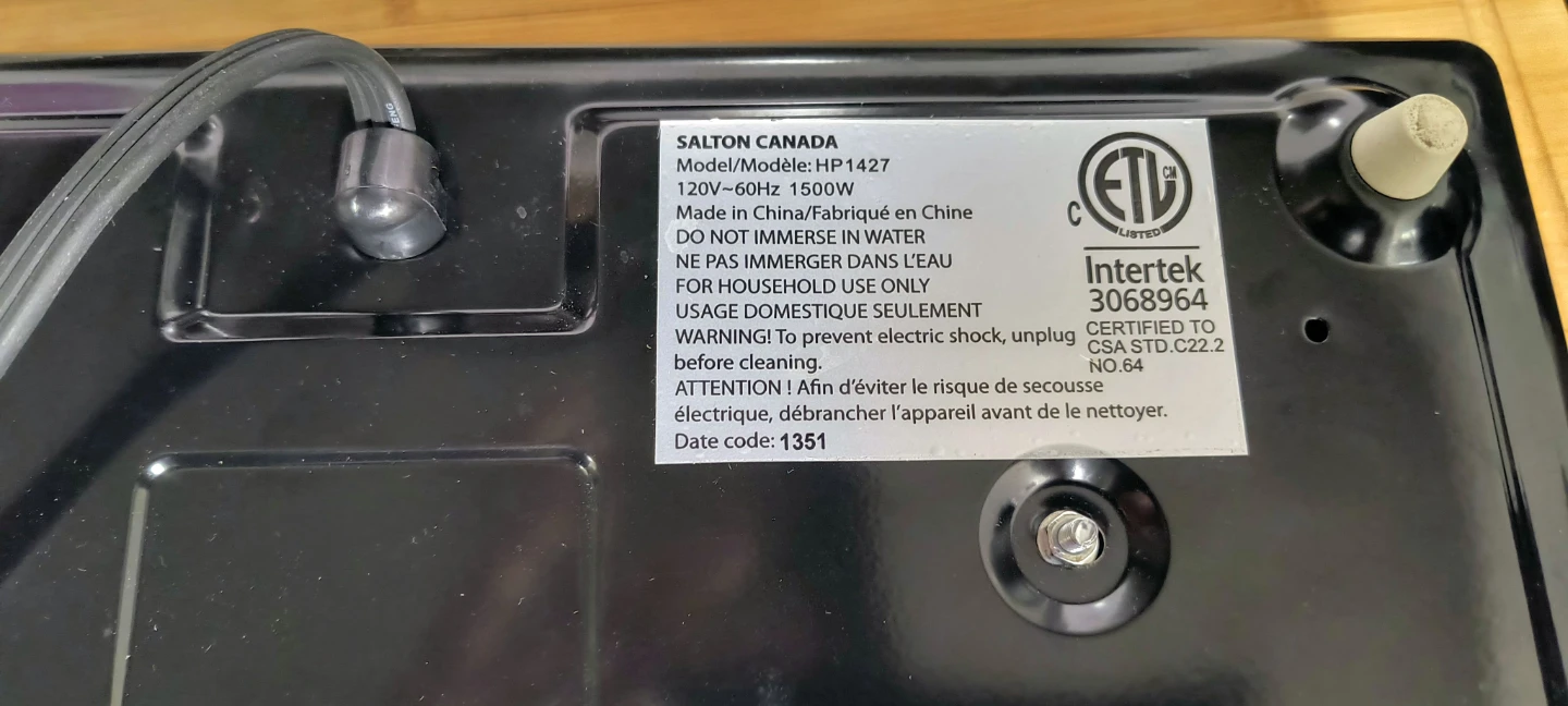 Salton Portable Double Burner Cooktop HP 1427 - photo 3