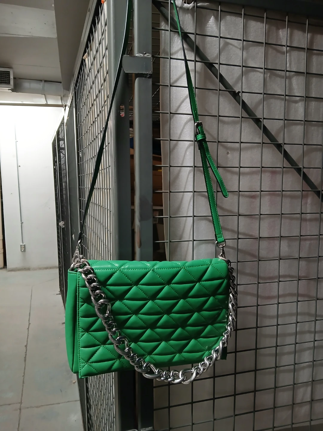 Call It Spring green quilted crossbody+handbag purse - like new! - photo 2