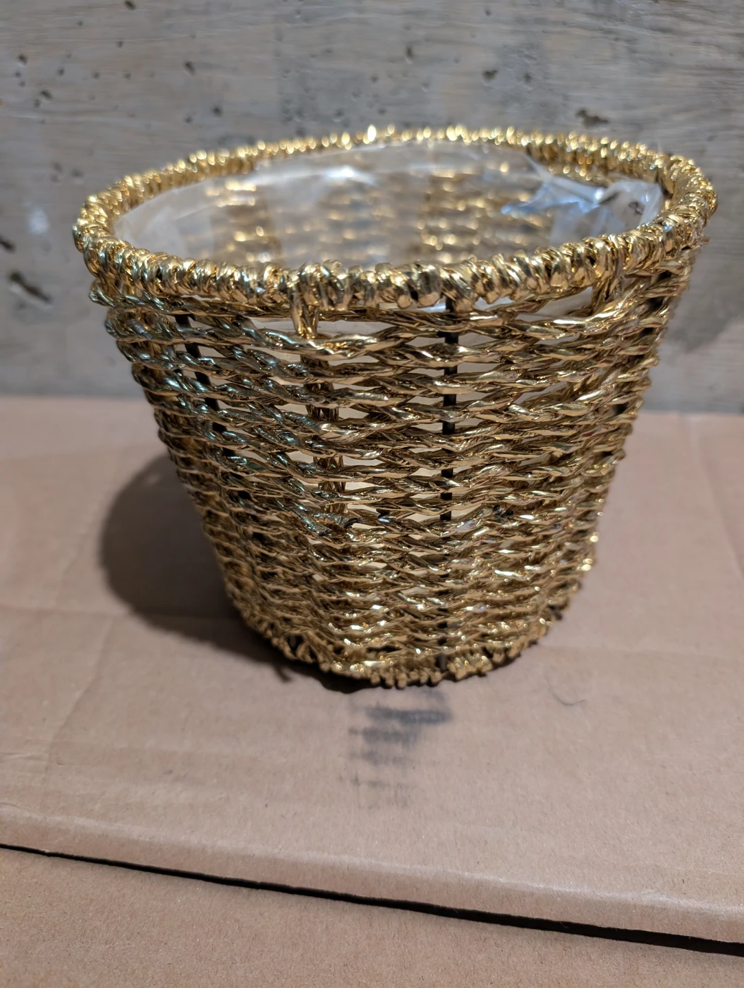 Gold Woven Basket with Liner - photo 2