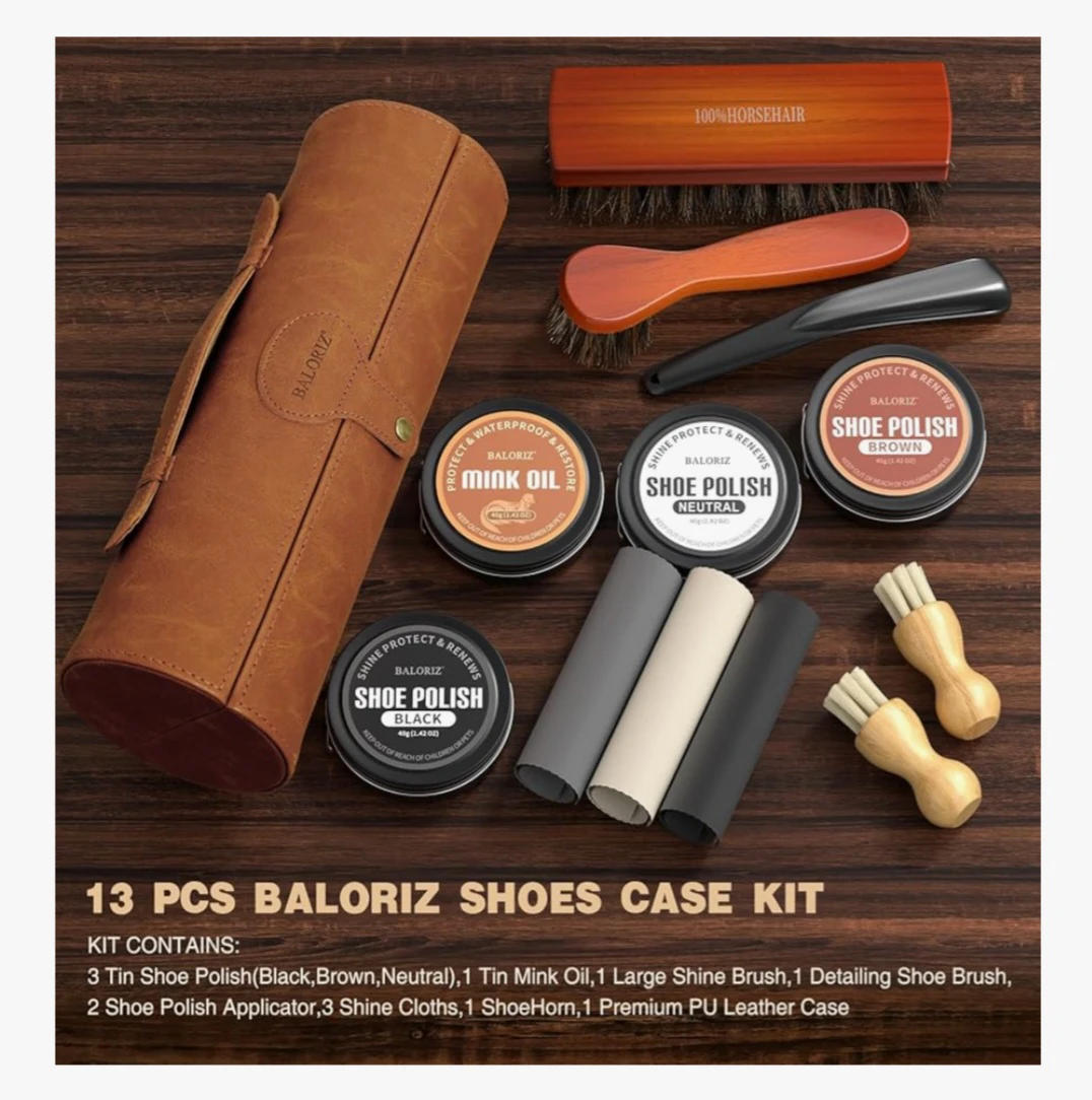 BALORIZ Shoe Shine Kit - Leather Case - photo 2