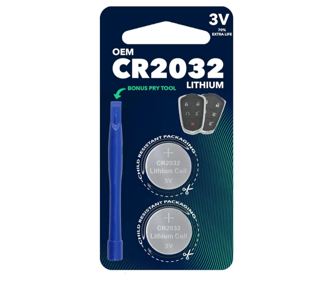 CR2032 OEM (with Tool) Remote Key Fob Battery for Cadillac
