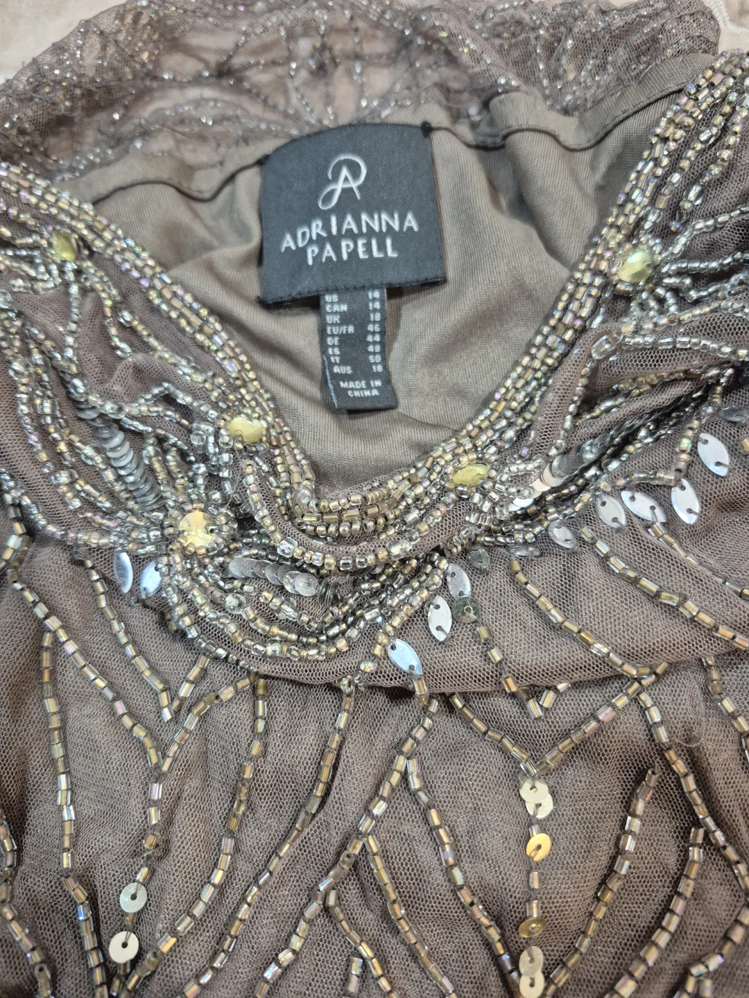 Adrianna Papell Beaded Top - Size 14 (CAN)