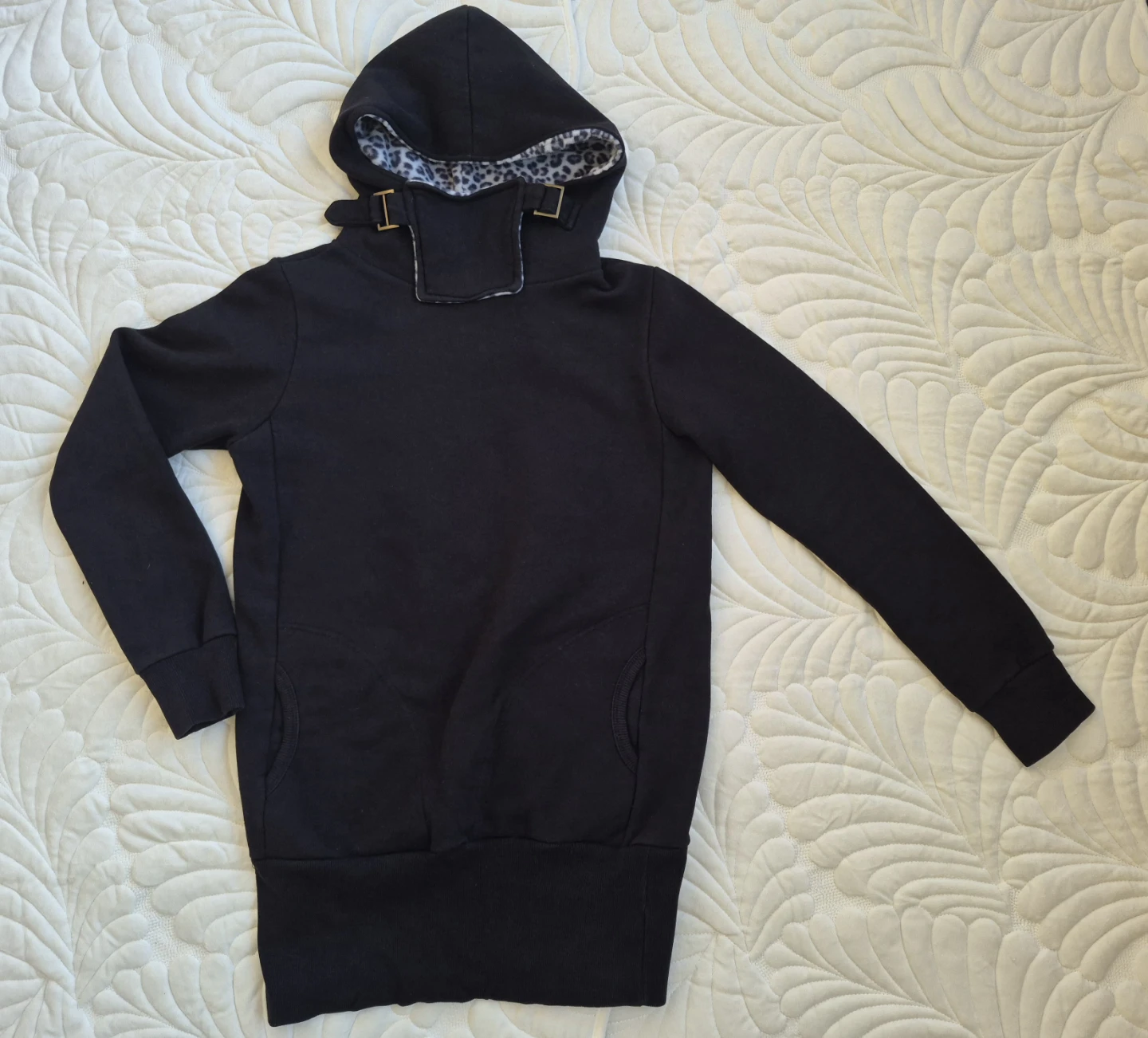 Black hooded sweater