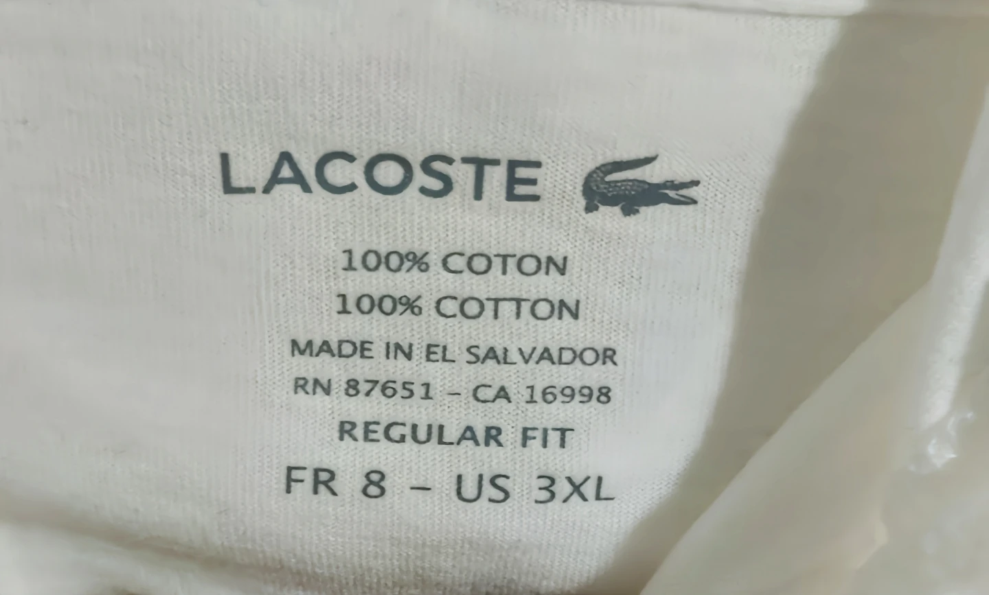 Lacoste White Cotton Hoodie - 3XL - photo 2