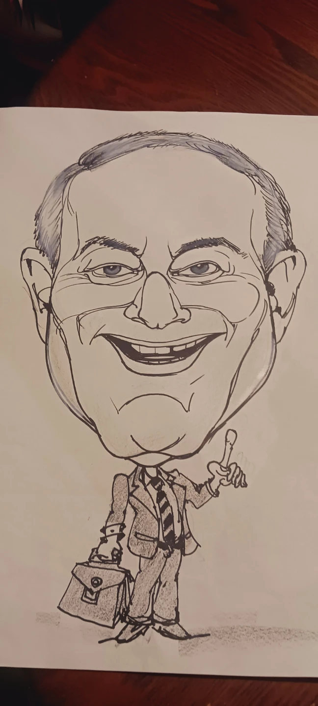 Authentic Artwork Caricature of a Businessman - photo 4