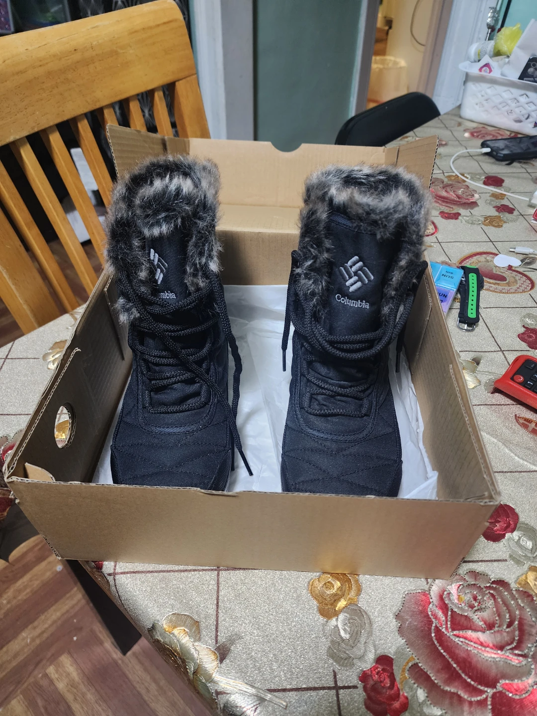 Columbia Black Fur Lined Winter Boots