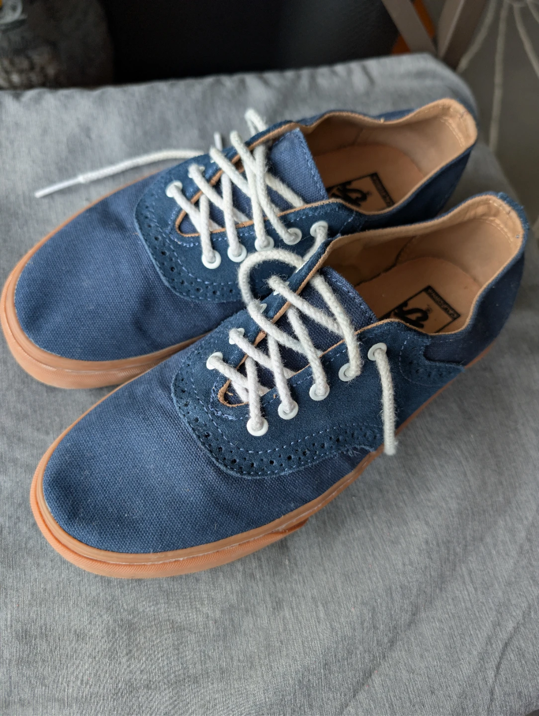 Blue Vans Canvas Sneakers with Gum Soles - photo 4