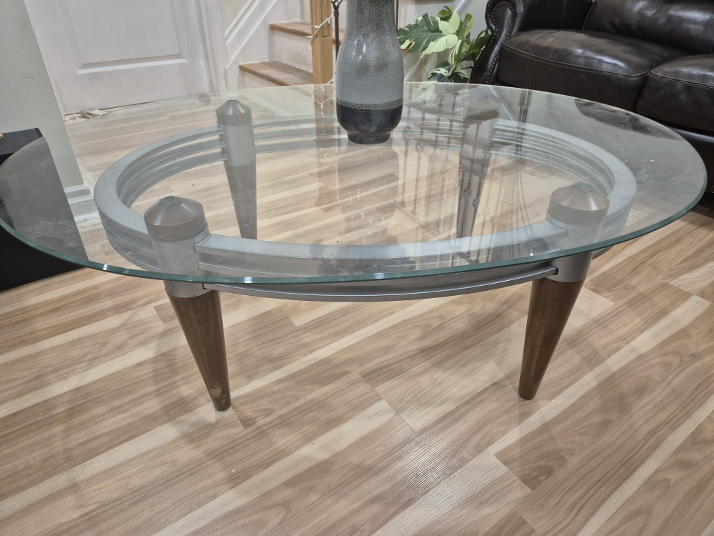 Oval Glass Coffee Table