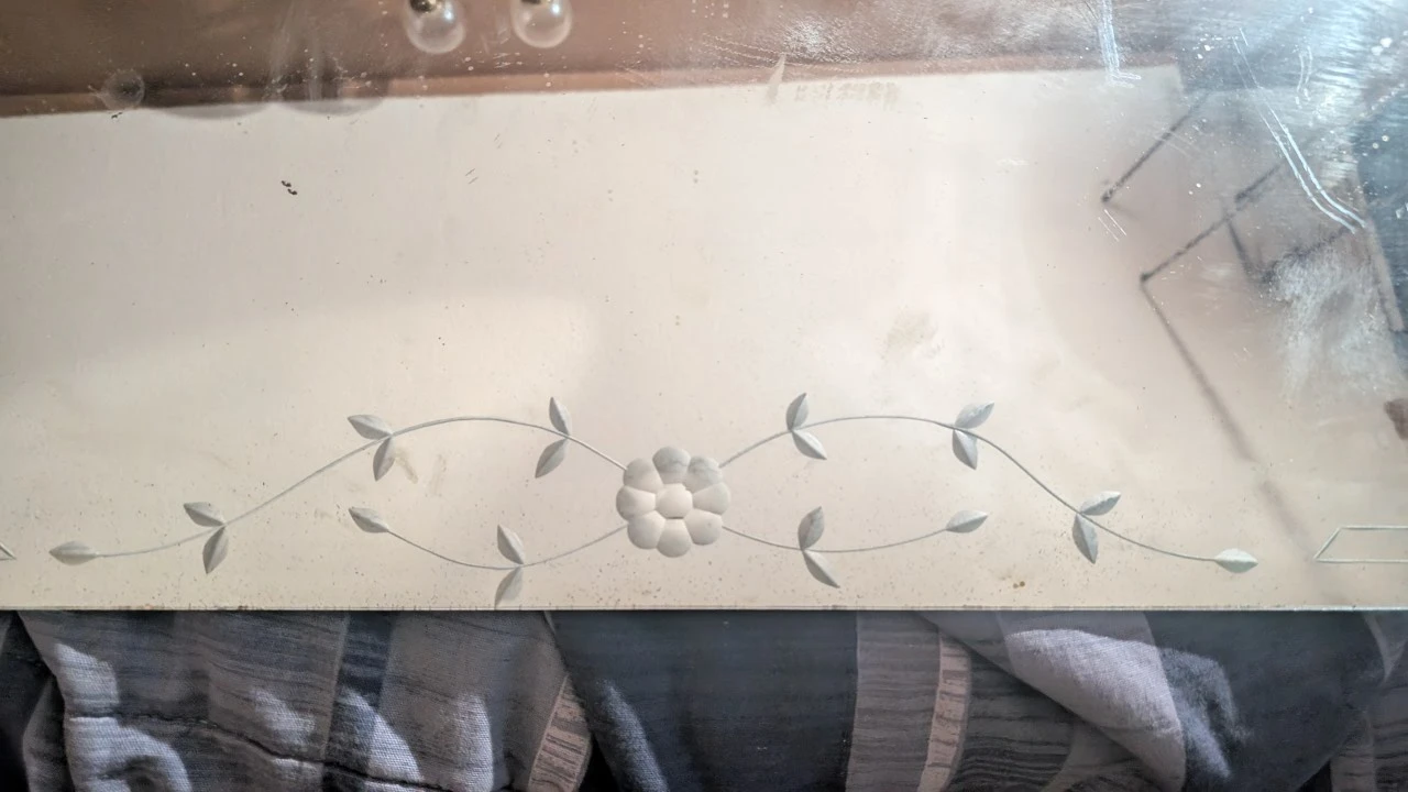 Vintage Etched Glass Vanity Mirror - photo 3