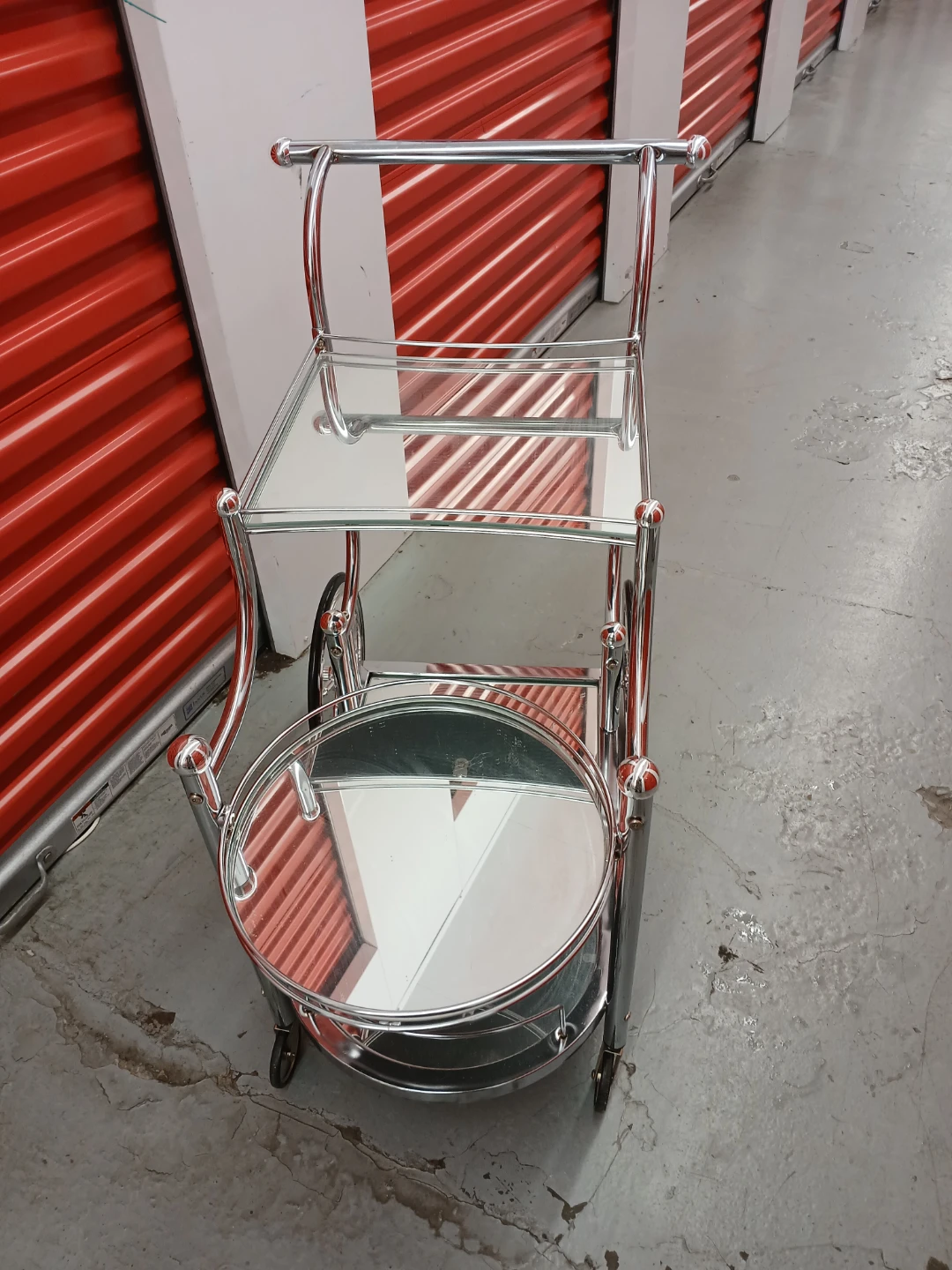 Chrome and Glass Bar Cart