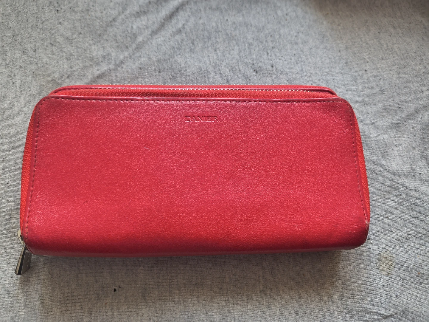 DANIER Red Zip Around Wallet