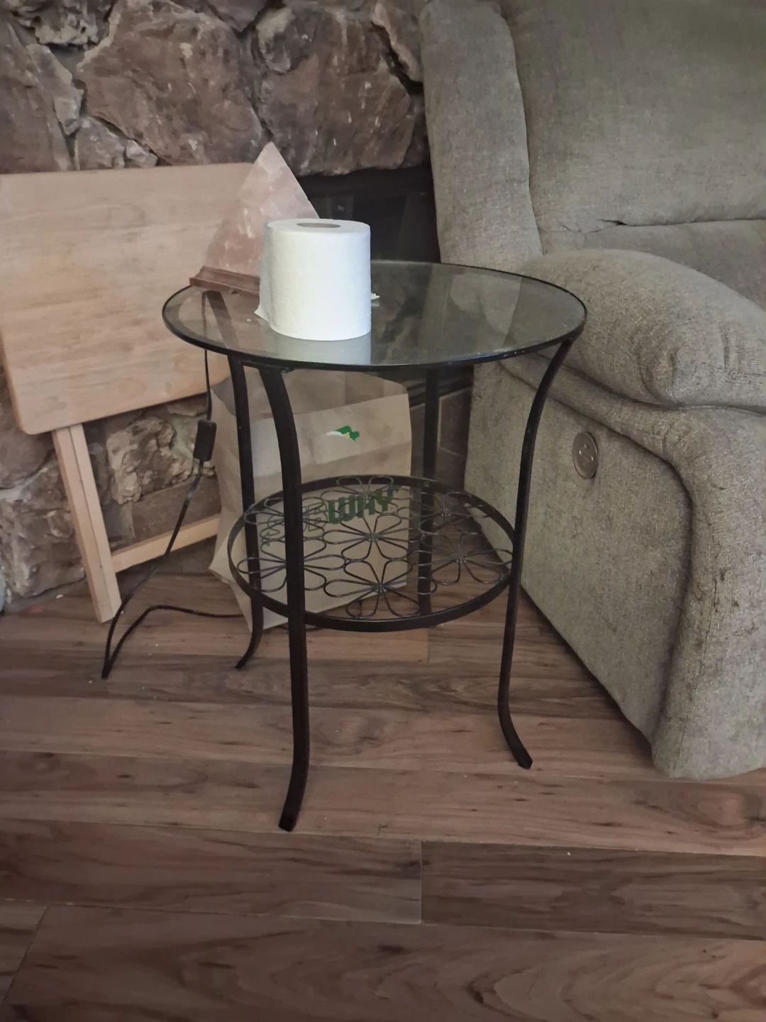 2 Glass Top Side Table with Metal Frame