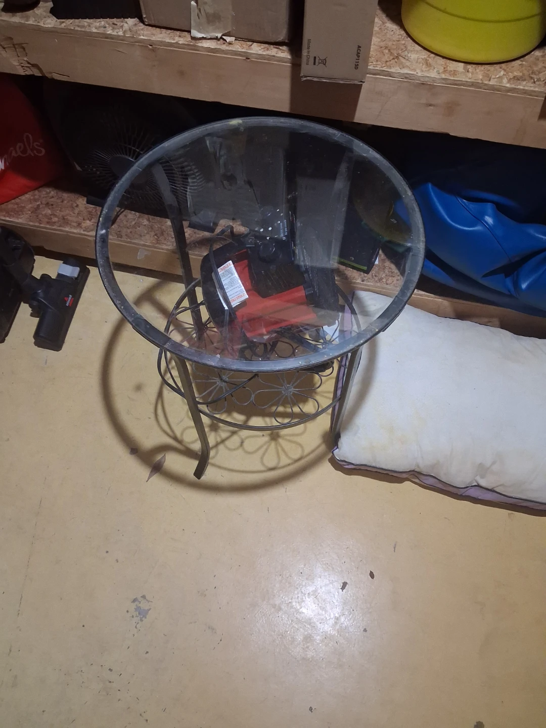 2 Glass Top Side Table with Metal Frame - photo 2