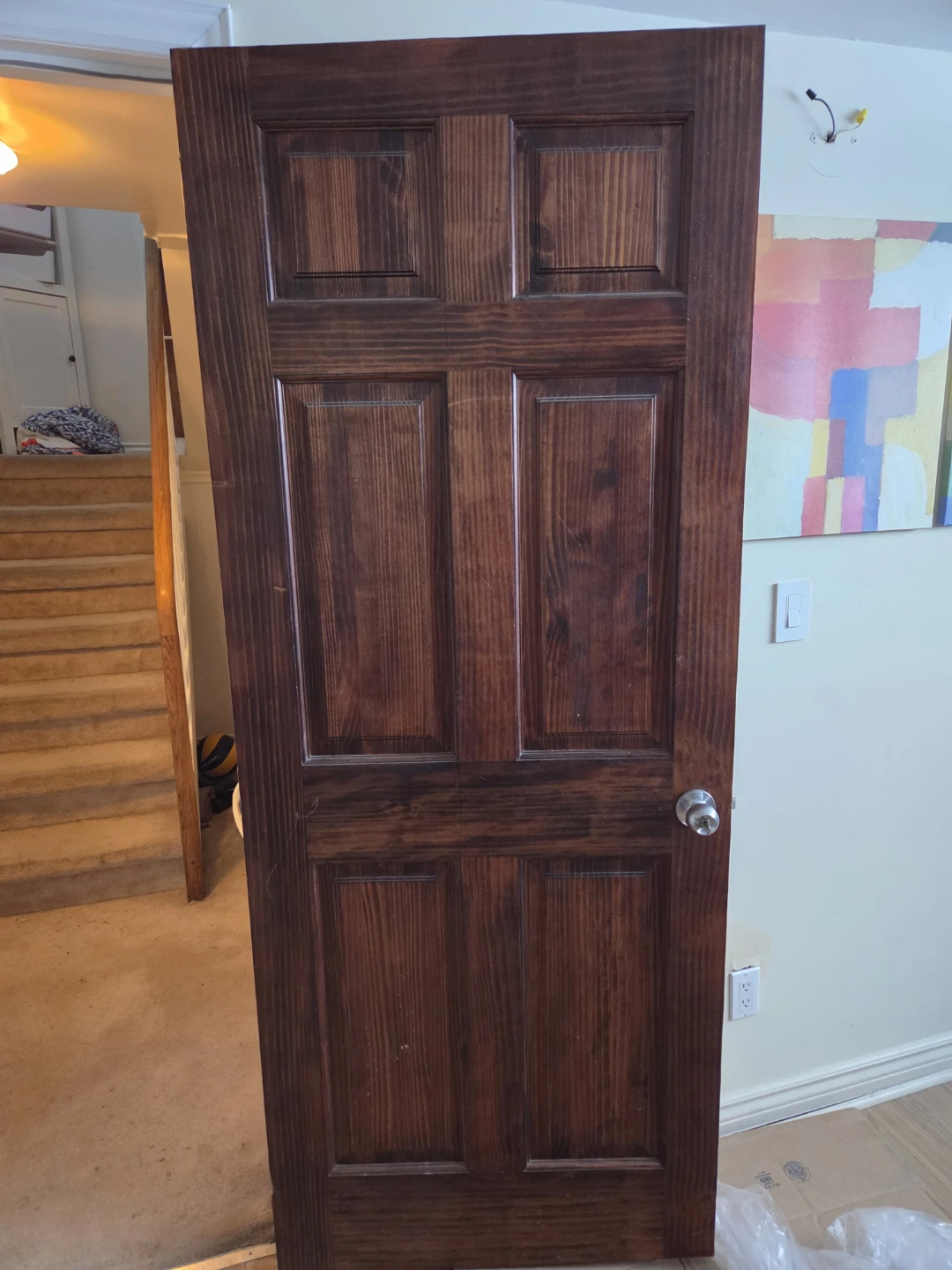Six-Panel Interior Door - Dark Stain