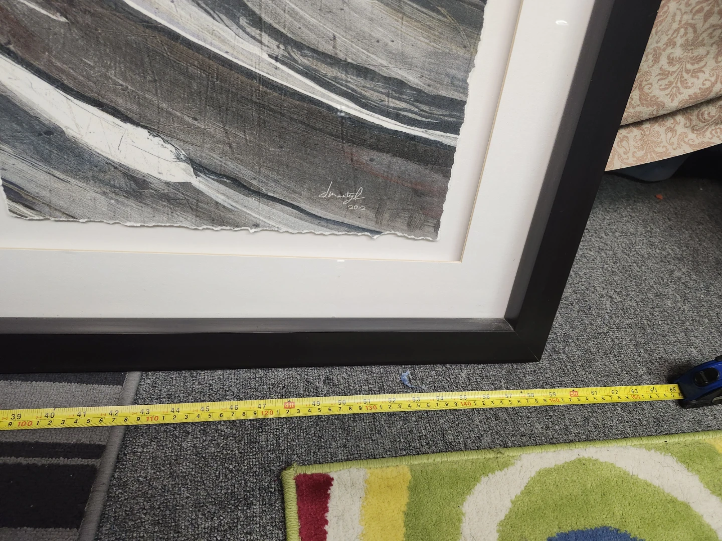 Framed Abstract Art painted on wood 5ft x 2 ft - photo 4