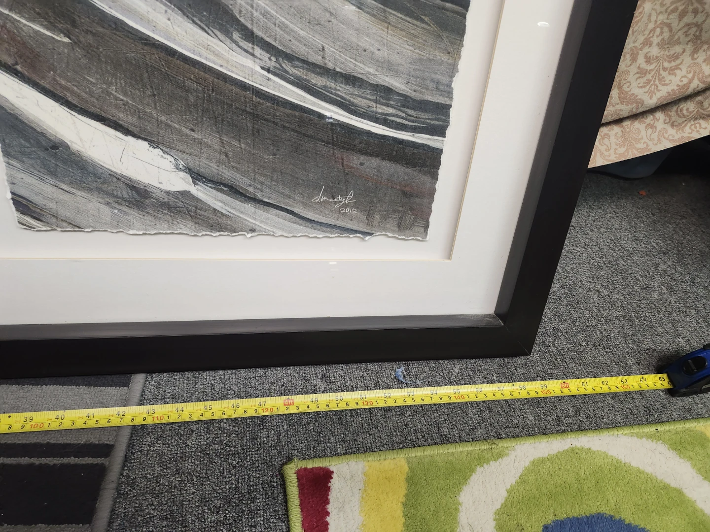 Framed Abstract Art painted on wood 5ft x 2 ft - photo 5