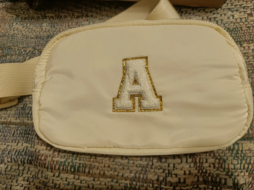 Cream 'A' Letter Fanny Pack