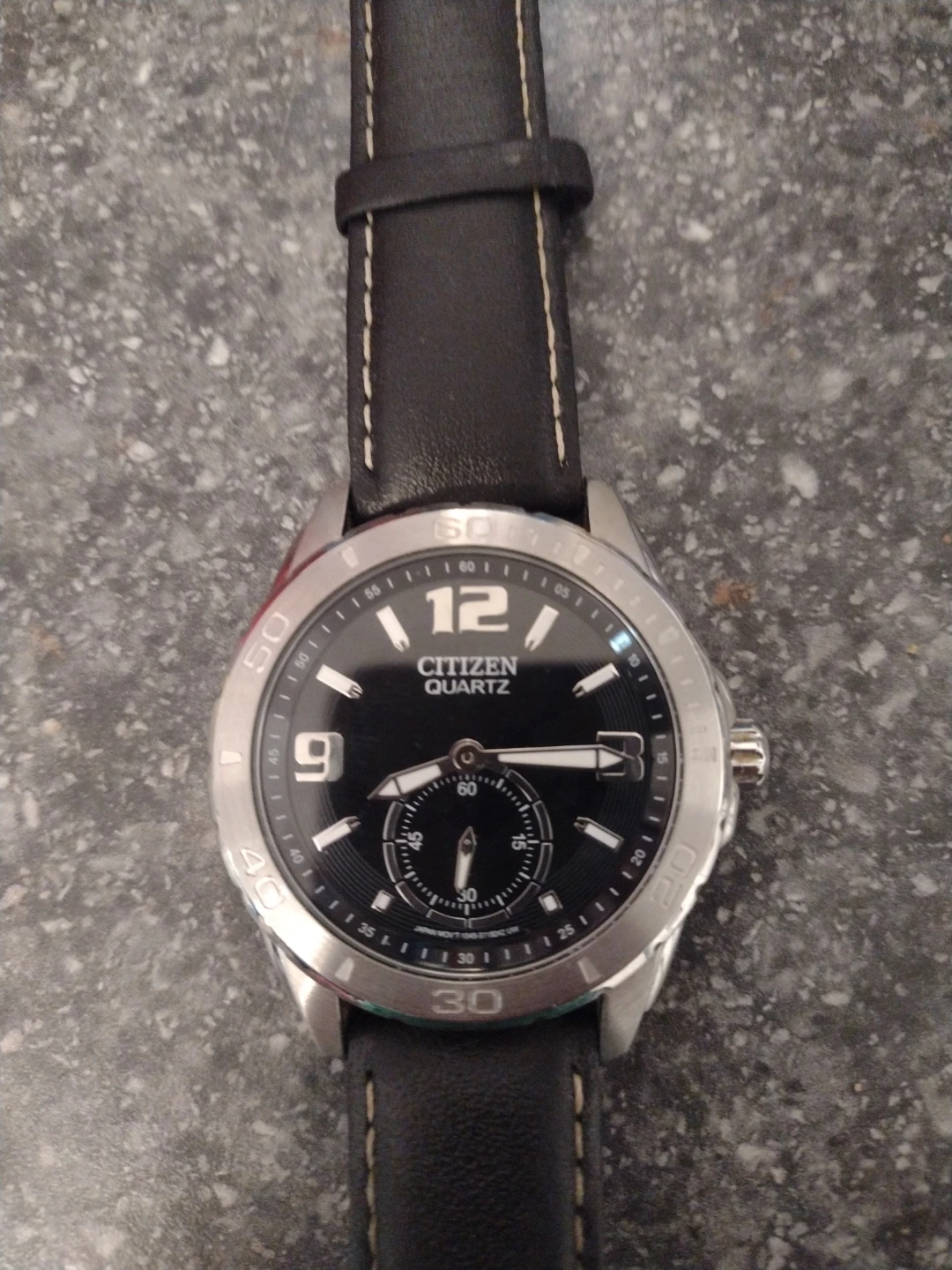 Citizen Quartz Watch - Black Leather Strap