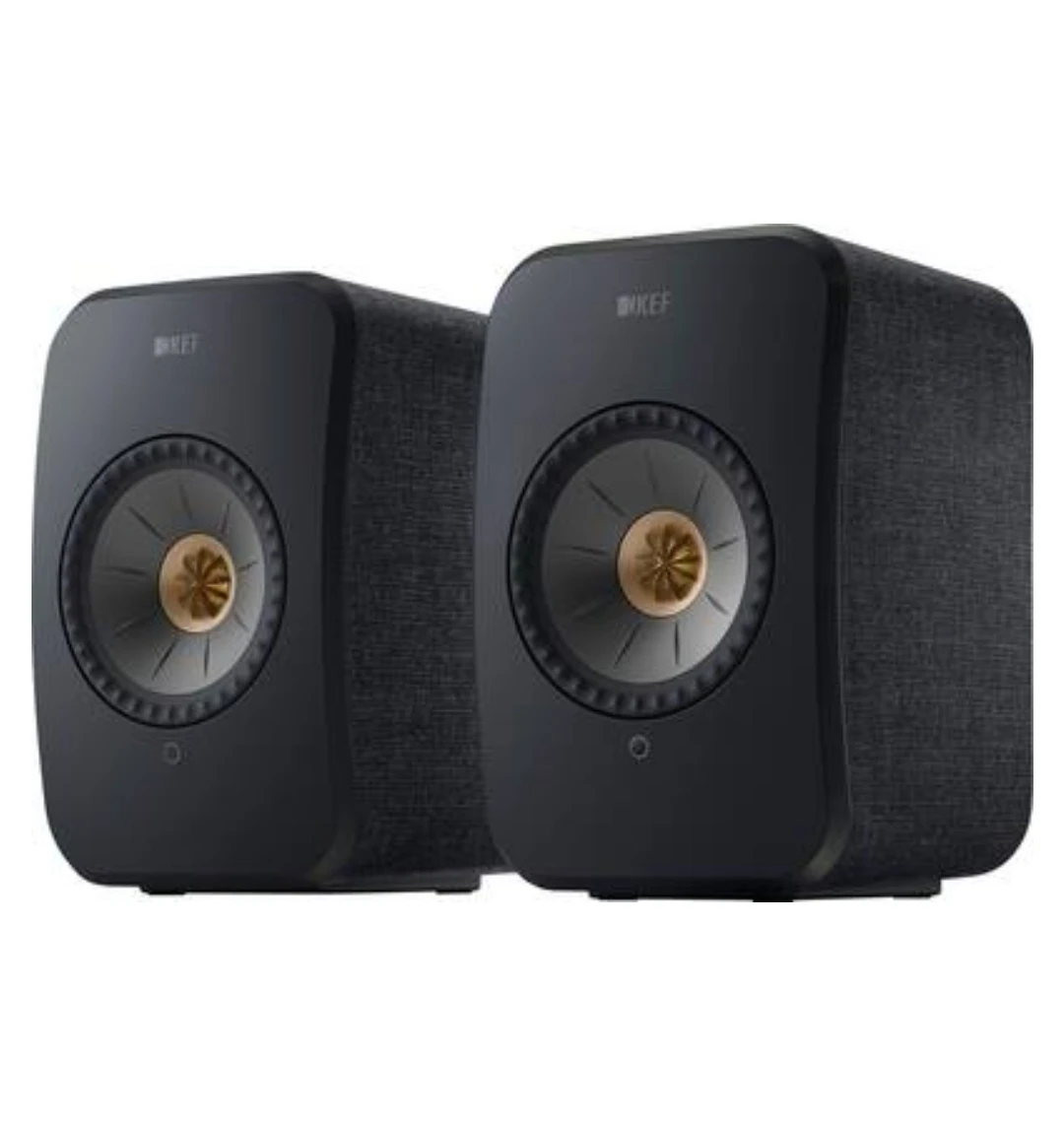 KEF LSX II Wireless Powered Bookshelf Speakers - Carbon Black